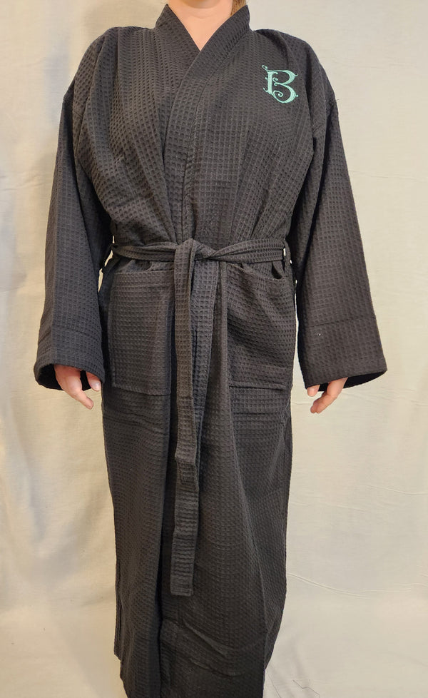 Waffle Kimono Serenity Long Robe Square Pattern