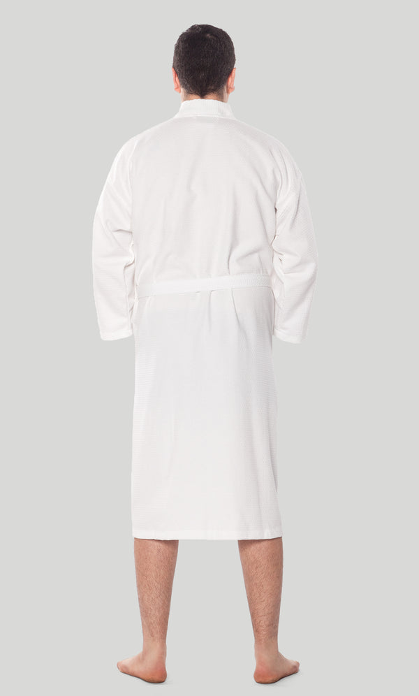 Waffle Kimono Serenity Long Robe Square Pattern