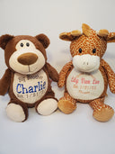 Personalized Stuffed Animal for Adoption, Sibling, Wedding, Baby Shower, Birthday, Graduation