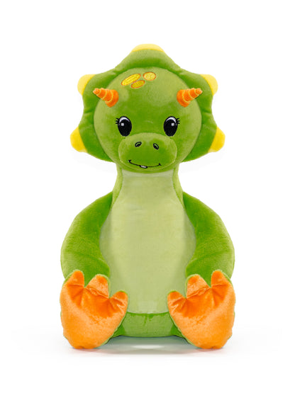 16" Personalized Green Dinosaur Stuffed Animal