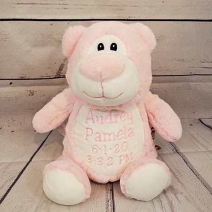 16" Personalized Pink Bear Stuffed Animal