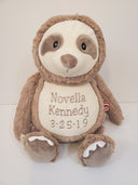 16" Personalized Sloth Stuffed Animal